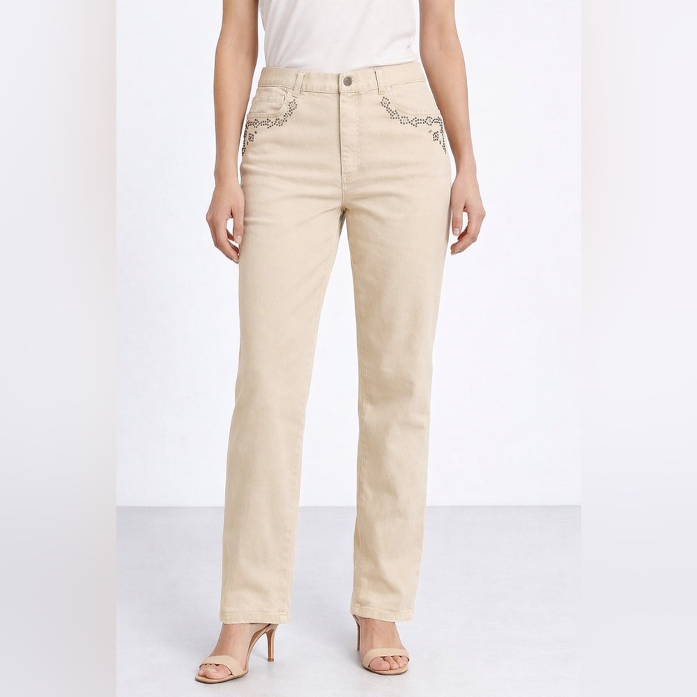 Vintage Lauren Ralph LaurenWomen's Beige studded Jeans